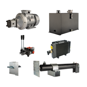 Hydraulika pro štípačku dřeva, štípací výkon: 5 tun, doba štípacího cyklu: 18-21 sekund. Pohon, čerpadlo, motor, nádrž 75 litrů, 2-sekční  rozdělovač, přídavné chlazení