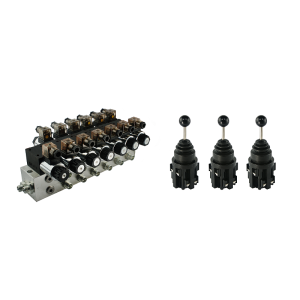 Sada hydraulický 6 sekční rozvaděč CETOP se třemi křížovými pákami
