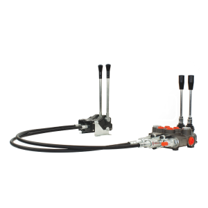 2-sekční hydraulický rozdělovač 40L s pákami a lanky 2,5m