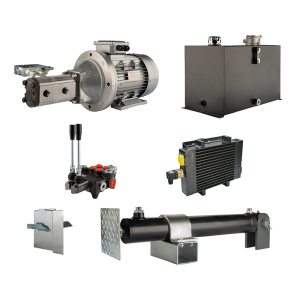 Hydraulika pro štípačku dřeva, štípací výkon: 19 tun, doba štípacího cyklu: 17-20 sekund. Pohon, čerpadlo, motor, nádrž 75 litrů, 2-sekční  rozdělovač, přídavné chlazení