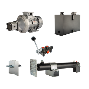 Hydraulika pro štípačku dřeva, štípací výkon: 7 tun, doba štípacího cyklu: 18-21 sekund. Pohon, čerpadlo, motor, nádrž 45 litrů, 1-sekční rozdělovač