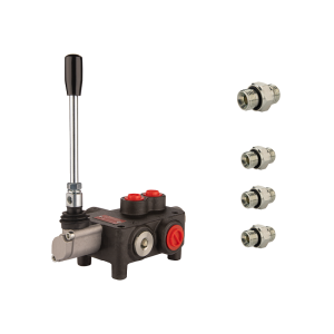 1-sekční hydraulický rozvaděč 50 l/min P80 s přípojkami 22/18 Hydrolider