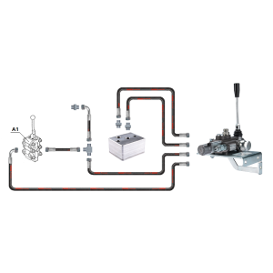Hydraulika MF255 Ursus 3512 2812 hydraulický rozvaděč, 1 sekce, vedení a konektory