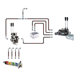 Hydraulika MF255 Ursus 3512 2812 hydraulický rozvaděč, 2- a 2-sekční, vedení a konektory