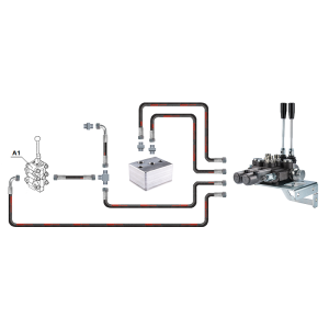 Hydraulika MF255 Ursus 3512 2812 2-sekční hydraulický rozvaděč, vedení a konektory