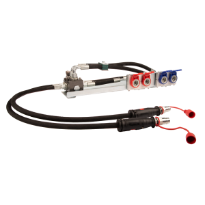 Hydraulika pro otočný nakladač, PUSH-PULL, 3 sekce, deska, elektromagnetický ventil, 6/2 rychlospojky, 3,5m hadice