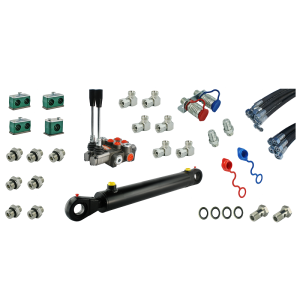 Kompletní hydraulika pro nakladač Tur C-330, rozdělovač + válec lopaty + lanka + komponenty