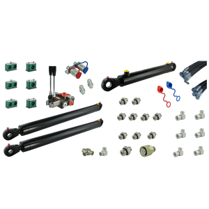 Kompletní hydraulika pro nakladač Tur C-360 C-360-3P, rozdělovač + dva zvedací válce a jeden pro hlavu + kabely + komponenty