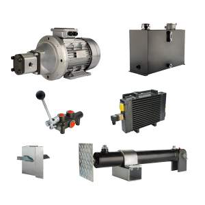 Hydraulika pro štípačku dřeva, štípací výkon: 10 tun, doba štípacího cyklu: 18-21 sekund. Pohon, čerpadlo, motor, nádrž 45 litrů, 1-sekční rozdělovač, přídavné chlazení
