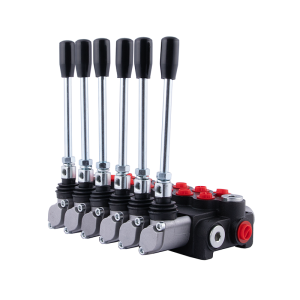 Hydraulický rozvaděč, 6 sekcí, 40 l/min 6P40A1A1A1A1A1A1A1GKZ1, ovládaný pákou