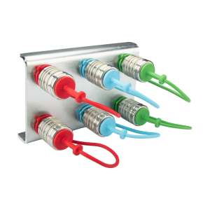 Zásuvková deska pro montáž šesti rychlokonektorů s eurozásuvkou M18x1,5