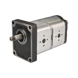 Pravé dvousekční hydraulické čerpadlo Hydrosila se zubovým pohonem, skupina 2, objem: 12/12 cm3/ot., účinnost (1500 ot.): 18/18 l/min