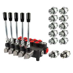 5dílný hydraulický rozdělovač 50 l/min 5P80 s 22/18 přípojkami Hydrolider