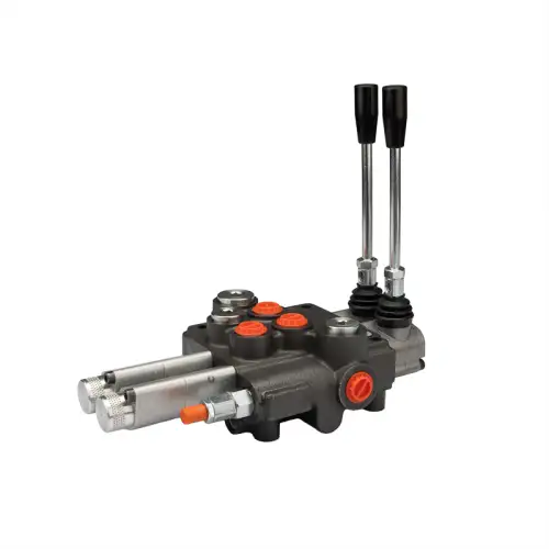 Dvoudílný hydraulický rozdělovač 80l s automatickým návratem do štípačky dřeva