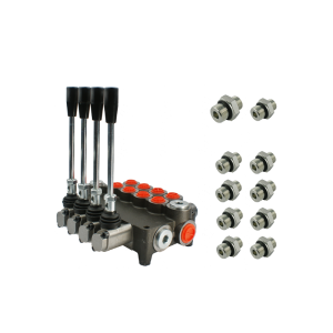 Hydraulický monoblokový rozvaděč 4 sekční 80L+konektory