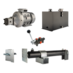 Hydraulika pro štípačku dřeva, štípací výkon: 19 tun, doba štípacího cyklu: 14-17 sekund. Pohon, čerpadlo, motor, nádrž, 75 litrů, 1-sekční rozdělovač