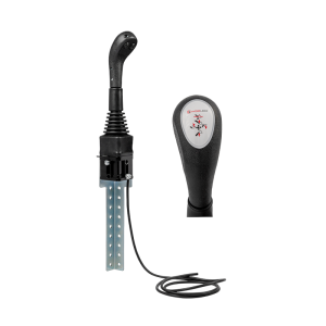 Joystick Hydrolider 3356 se dvěma tlačítky v sadě s uchycením. Uzpůsobeno pro spojovací tyče na vidlicích.