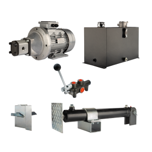 Hydraulika pro štípačku dřeva, štípací výkon: 7 tun, doba štípacího cyklu: 11-14 sekund. Pohon, čerpadlo, motor, nádrž 75 litrů, 1-sekční rozdělovač, přídavné chlazení