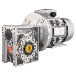 3fázový elektromotor 380V 0,55 kW v sadě se šnekovým převodem HMRV 63 IEC80 s převodem 1:60. Nahradit NMRV MOTOVARIO.