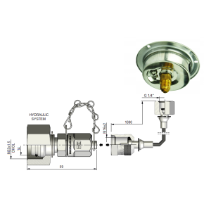 Servisní sada pro měření tlaku oleje a diagnostiku hydraulického systému. 400 bar manometr + 1000mm hadice s konektorem DKOL M22x1,5