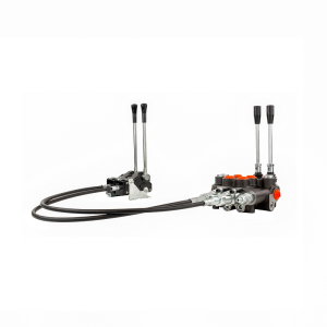 2-sekční hydraulický rozdělovač 80L s pákami a lanky 2m 