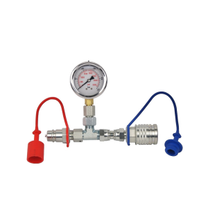 Manometr glycerinový 0-400Bar 1/4" v sadě zástrčky a zásuvky EURO ISO