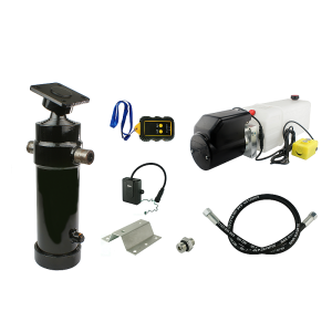 Hydraulika pro sklápěcí přívěs. Sada sklápění k 8 tun + 24V napájecí zdroj s bezdrátovým ovládáním + zdvih 1300 válec