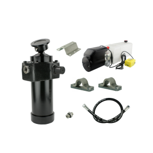 Hydraulika pro sklápěcí přívěs. Sada sklápění k 12 tun + napájecí zdroj 24V + zdvih 1432 válec