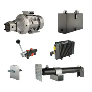 Hydraulika pro štípačku dřeva, štípací výkon: 6 tun, doba štípacího cyklu: 9-12 sekund. Pohon, čerpadlo, motor, nádrž 45 litrů, 1-sekční rozdělovač, přídavné chlazení