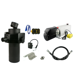 Hydraulika pro sklápěcí přívěs. Sada sklápění k 10 tun + 24V napájecí zdroj s bezdrátovým ovládáním + zdvih 1200 válec