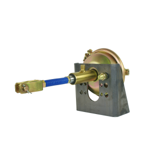 Pneumaticko-hydraulický brzdový válec, průměr pístnice 30 mm, velikost membrány T20-30 se konzola