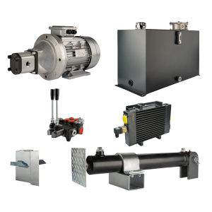 Hydraulika pro štípačku dřeva, štípací výkon: 16T, doba štípacího cyklu: 11-14 sekund. Pohon, čerpadlo, motor, nádrž 75 litrů, 2-sekční  rozdělovač, přídavné chlazení