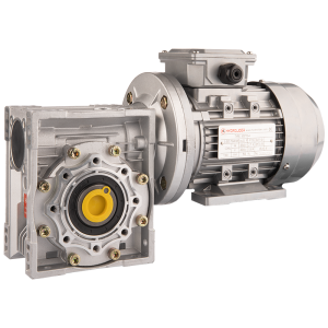 3fázový elektromotor 380V 0,55 kW v sadě se šnekovým převodem HMRV 60 s převodem 1:60. Nahradit NMRV MOTOVARIO.