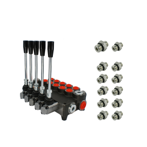 Hydraulický monoblokový rozvaděč 5 sekční 80L