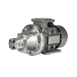 Zubové hydraulické čerpadlo + 3-fázový motor 380V 0,55kW v sadě se zvonkovou spojkou a zubovou spojkou, výkon sady: 1,02L/min max. tlak: 23MPa