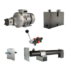 Hydraulika pro štípačku dřeva, štípací výkon: 10 tun, doba štípacího cyklu: 18-21 sekund. Pohon, čerpadlo, motor, nádrž 45 litrů, 1-sekční rozdělovač