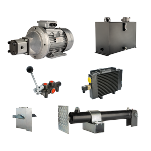 Hydraulika pro štípačku dřeva, štípací výkon: 10 tun, doba štípacího cyklu: 14-17 sekund. Pohon, čerpadlo, motor, nádrž 45 litrů, 1-sekční rozdělovač, přídavné chlazení