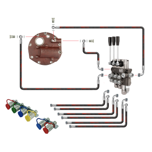 Inovativní hydraulika pro Zetor 5211 7211. 3-sekční hydraulický rozvaděč s plovoucí částí, kompletní víko čerpadla s vývodem pro externí rozvaděč