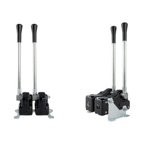 Dvě páky ovládající hydraulický rozvaděč, dodatečně korba s montáží na základnu