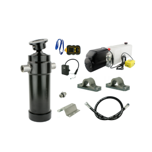 Hydraulika pro sklápěcí přívěs. Sada sklápění k 12 tun + 24V napájecí zdroj s bezdrátovým ovládáním + zdvih 1432 válec