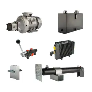 Hydraulika pro štípačku dřeva, štípací výkon: 6 tun, doba štípacího cyklu: 14-17 sekund. Pohon, čerpadlo, motor, nádrž 45 litrů, 1-sekční rozdělovač, přídavné chlazení