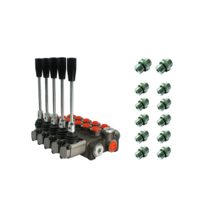 Hydraulický monoblokový rozvaděč 5 sekční 40L