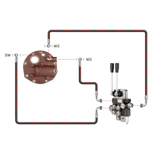 Inovativní hydraulika pro Zetor 5211 7211. 2-sekční hydraulický rozdělovač, kompletní víko čerpadla s vývodem pro externí rozdělovač