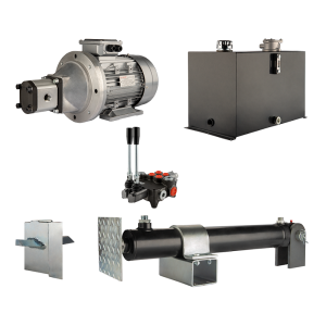 Hydraulika pro štípačku dřeva, štípací výkon: 19 tun, doba štípacího cyklu: 14-17 sekund. Pohon, čerpadlo, motor, nádrž, 75 litrů, 2-sekční  rozdělovač