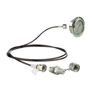 Servisní sada pro měření tlaku oleje a diagnostiku hydraulického systému. 250 bar manometr + 2000 mm hadice s 1/4" NPTF připojením