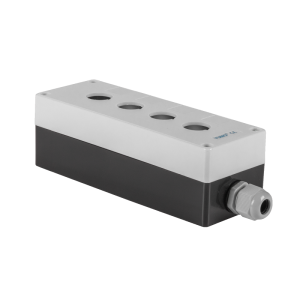 Pouzdro pro elektrické joysticky nebo manipulátory, čtyři otvory, s ucpávkou, montážní otvor 22mm