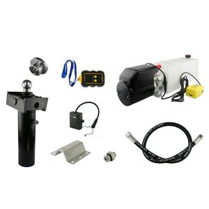 Hydraulika pro sklápěcí přívěs. Sada sklápění k 8T + 24V napájecí zdroj s bezdrátovým ovládáním + zdvih 1300 válec