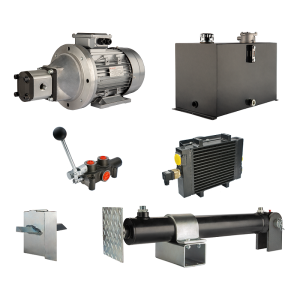 Hydraulika pro štípačku dřeva, štípací výkon: 19 tun, doba štípacího cyklu: 14-17 sekund. Pohon, čerpadlo, motor, nádrž 75 litrů, 1-sekční rozdělovač, přídavné chlazení