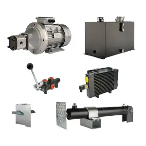 Hydraulika pro štípačku dřeva, štípací výkon: 12 tun, doba štípacího cyklu: 18-21 sekund. Pohon, čerpadlo, motor, nádrž 75 litrů, 1-sekční rozdělovač, přídavné chlazení