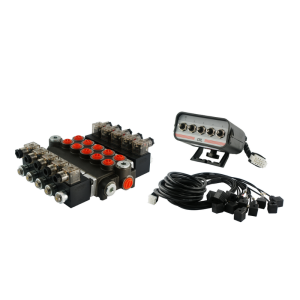 Sada hydraulický rozvaděč 5 sekční 40L s ovládacím panelem 